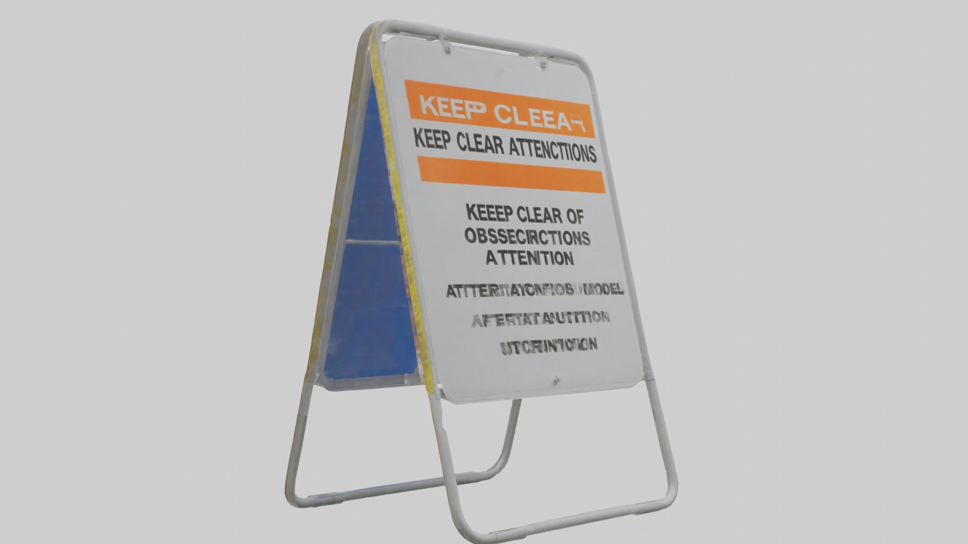 Keep Clear of Obstructions Attention Sign model Low-poly 3D model_1