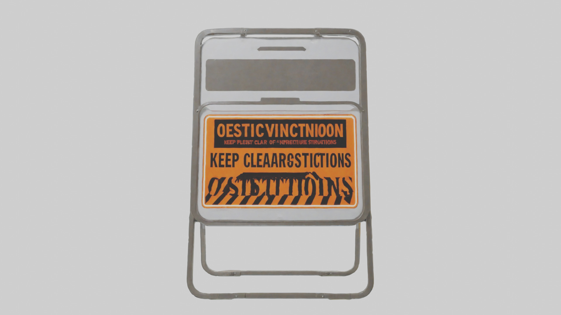Keep Clear of Obstructions Attention Sign model Low-poly 3D model_9