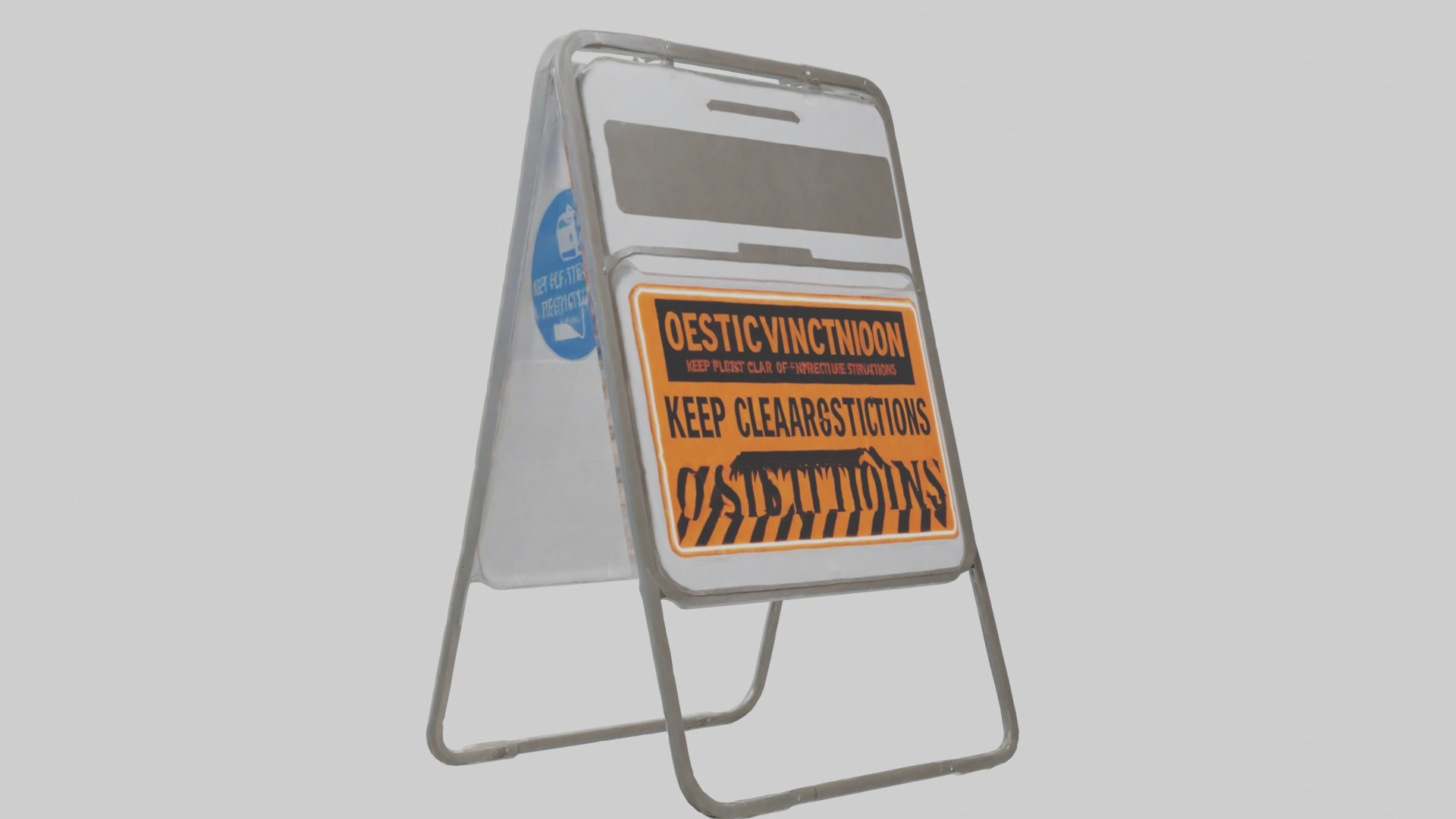 Keep Clear of Obstructions Attention Sign model Low-poly 3D model_7