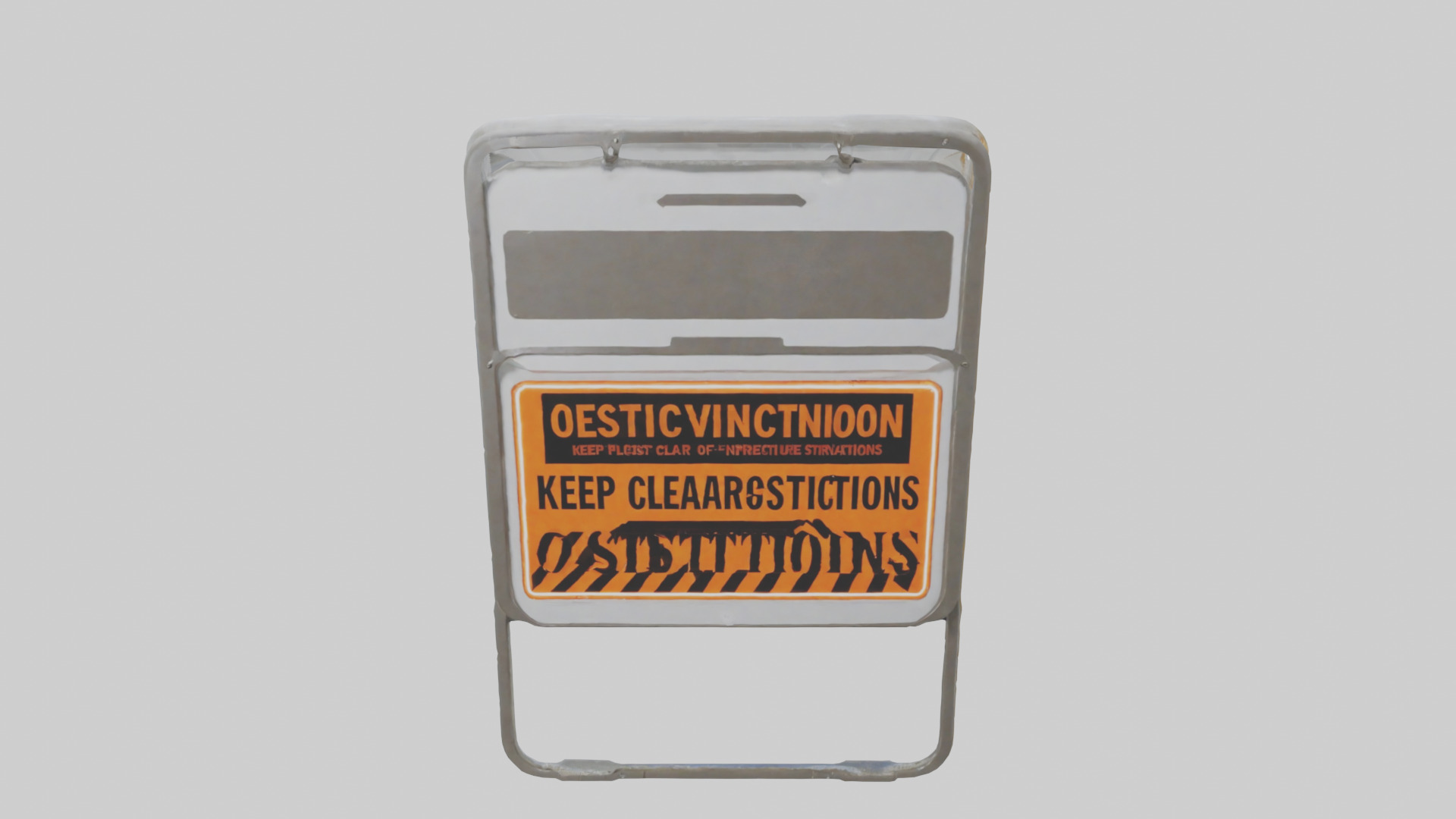 Keep Clear of Obstructions Attention Sign model Low-poly 3D model_16