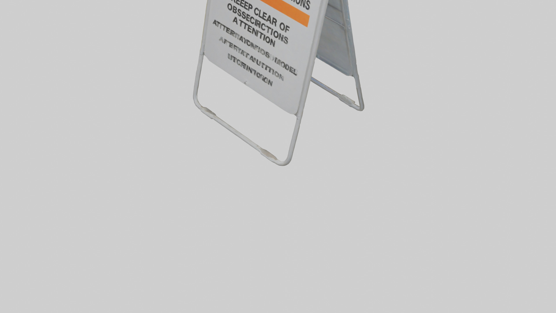 Keep Clear of Obstructions Attention Sign model Low-poly 3D model_4