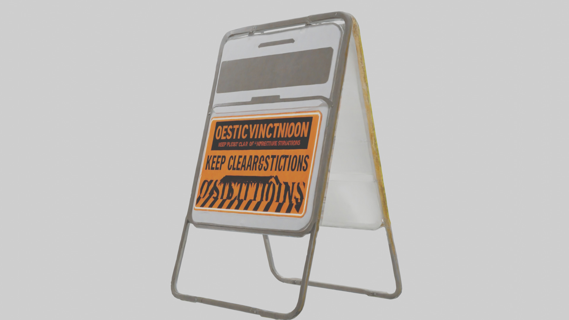 Keep Clear of Obstructions Attention Sign model Low-poly 3D model_8