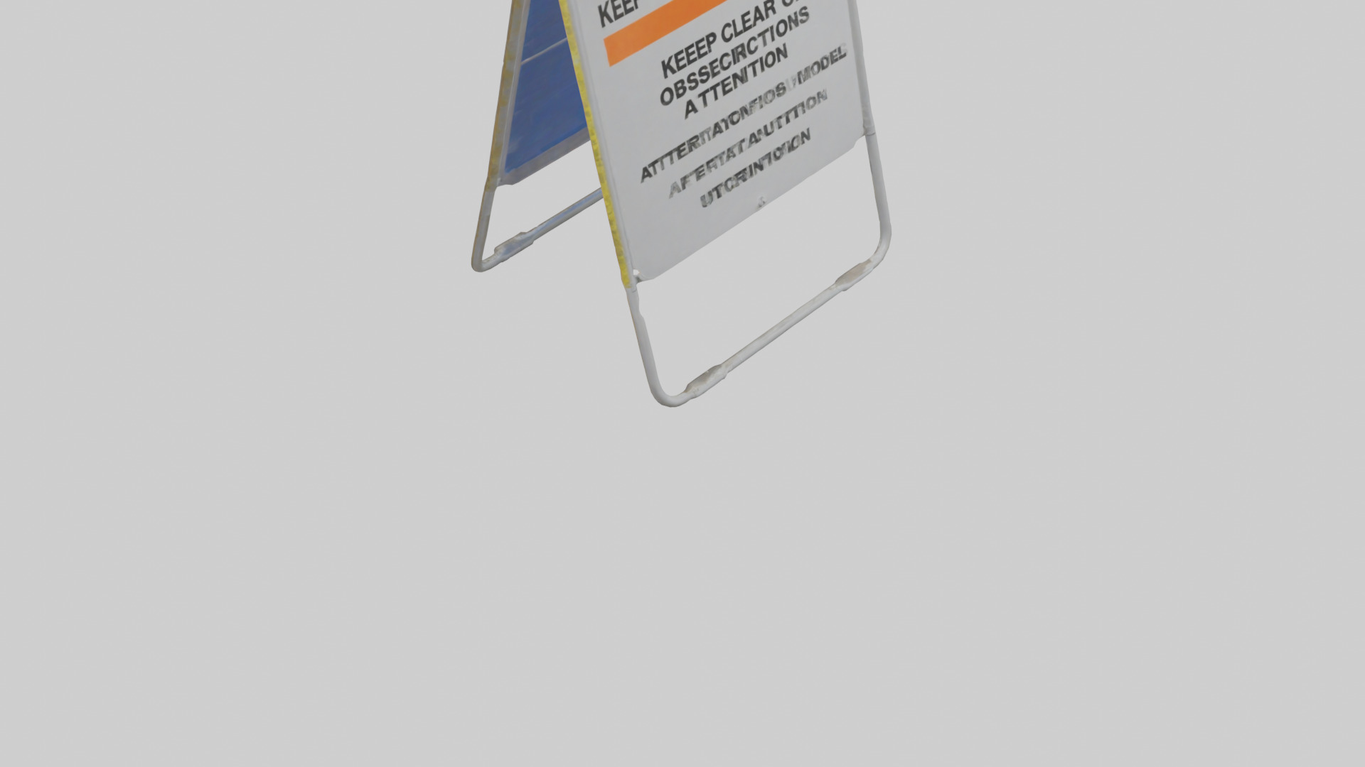 Keep Clear of Obstructions Attention Sign model Low-poly 3D model_3