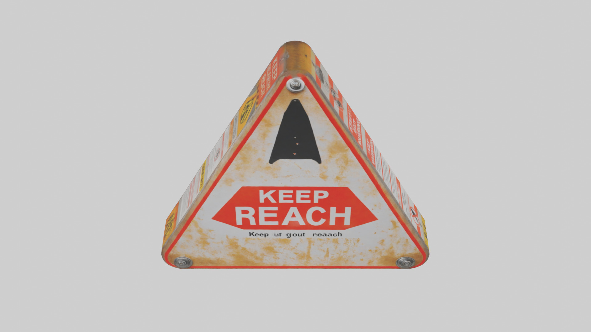 Keep Out of Reach Warning Sign model Low-poly 3D model_16
