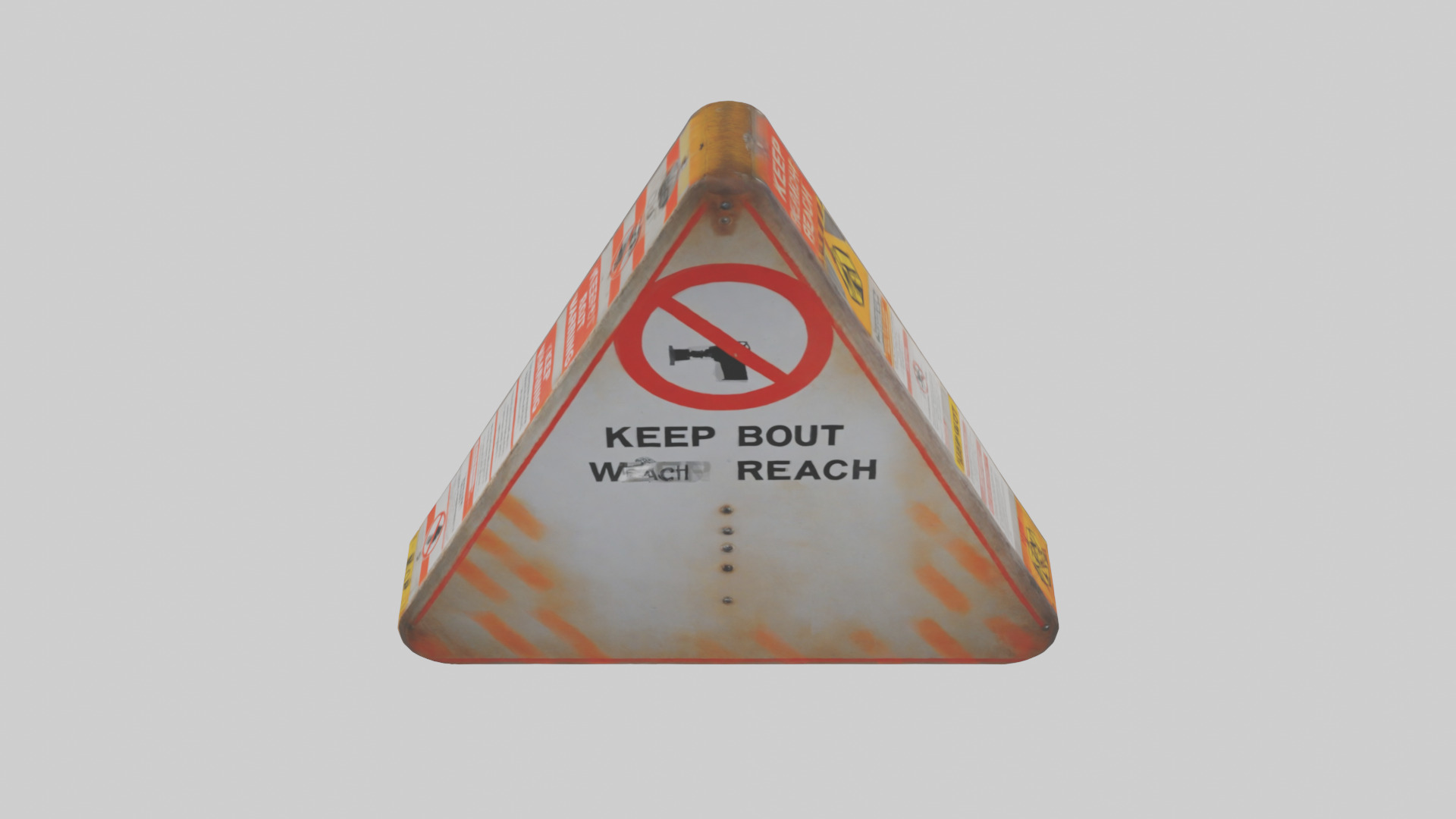 Keep Out of Reach Warning Sign model Low-poly 3D model_15