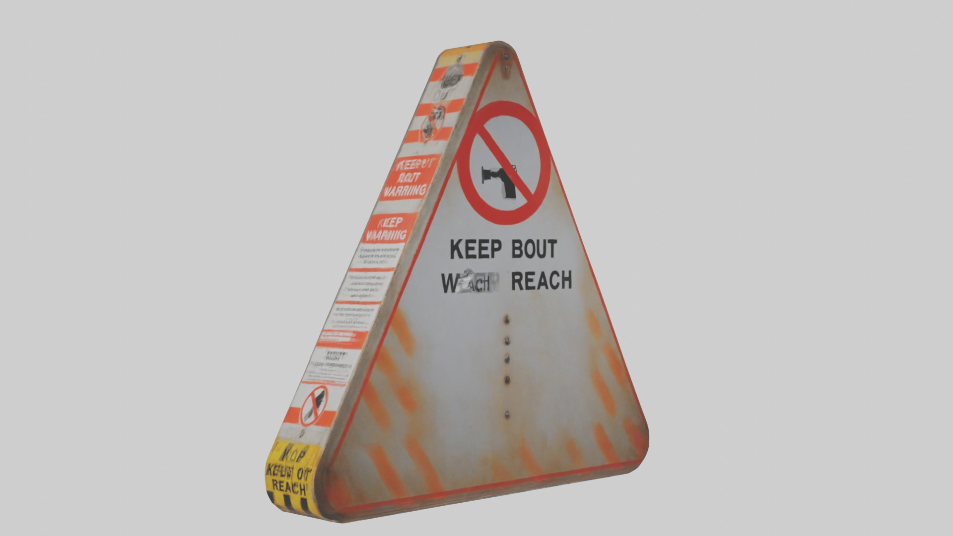 Keep Out of Reach Warning Sign model Low-poly 3D model_1