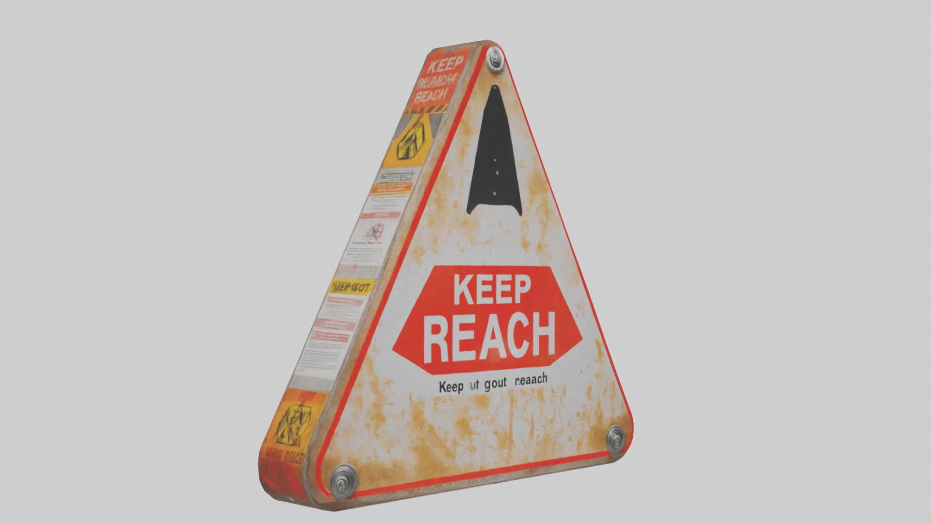 Keep Out of Reach Warning Sign model Low-poly 3D model_7