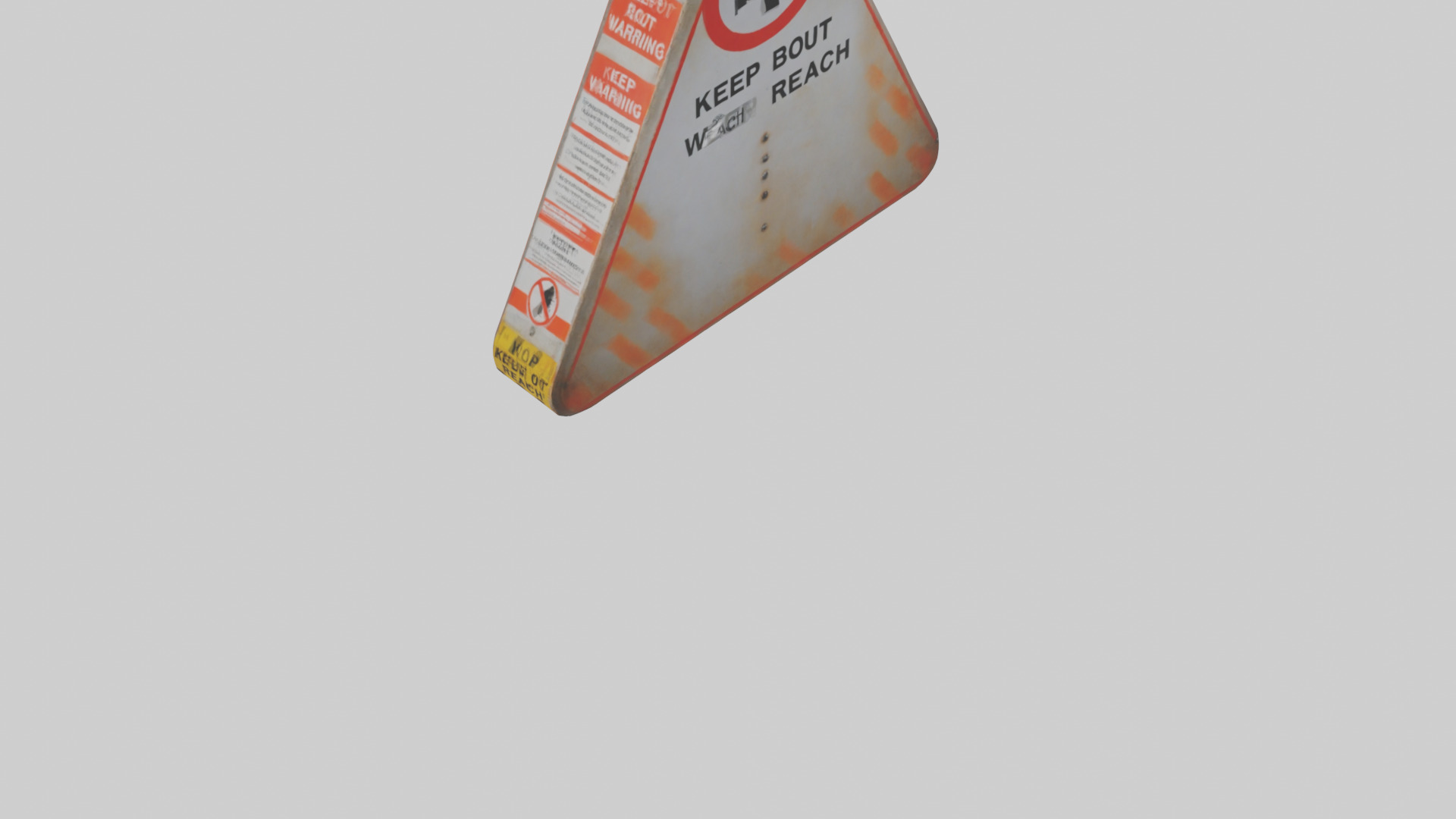 Keep Out of Reach Warning Sign model Low-poly 3D model_3