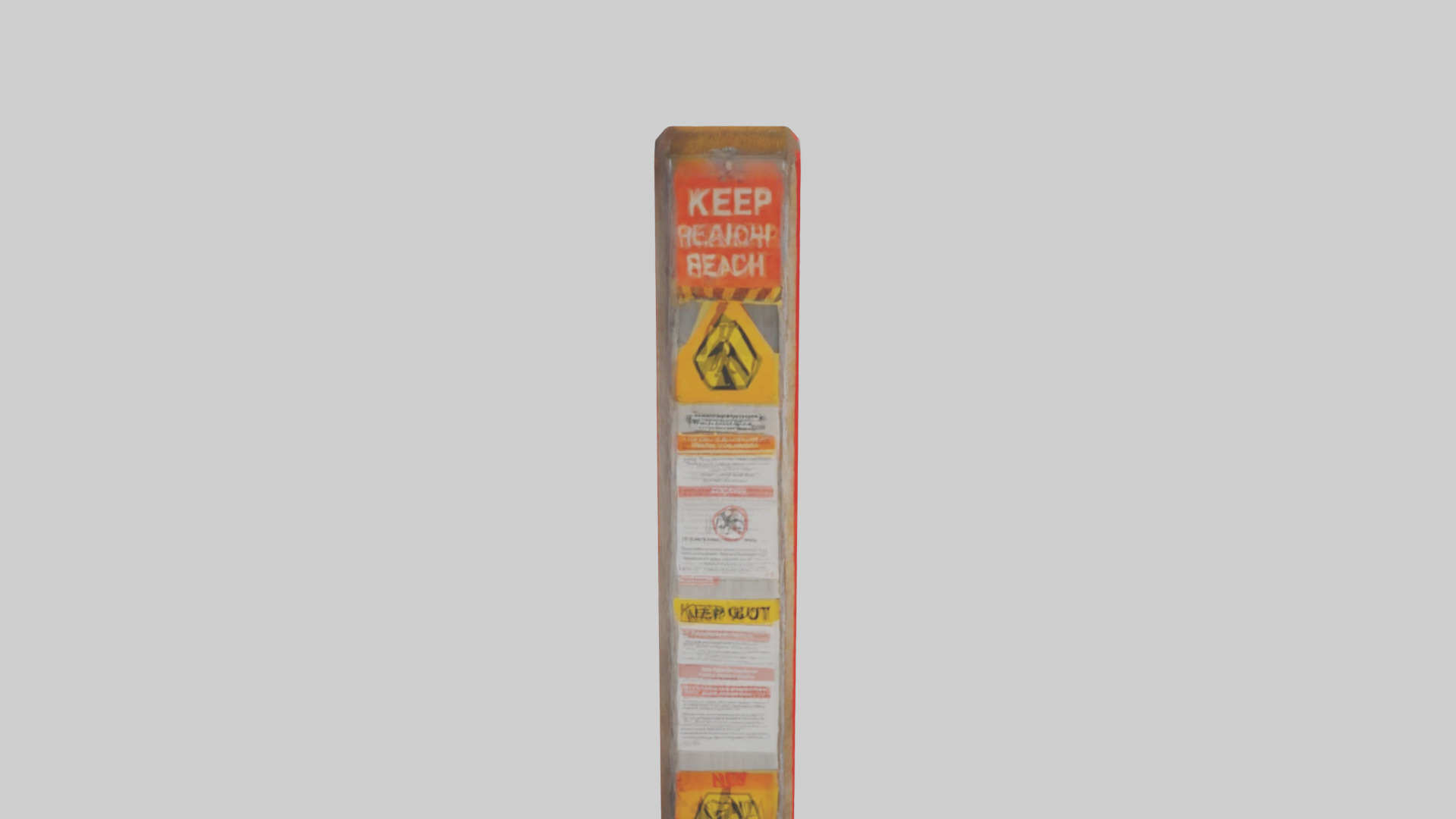 Keep Out of Reach Warning Sign model Low-poly 3D model_18
