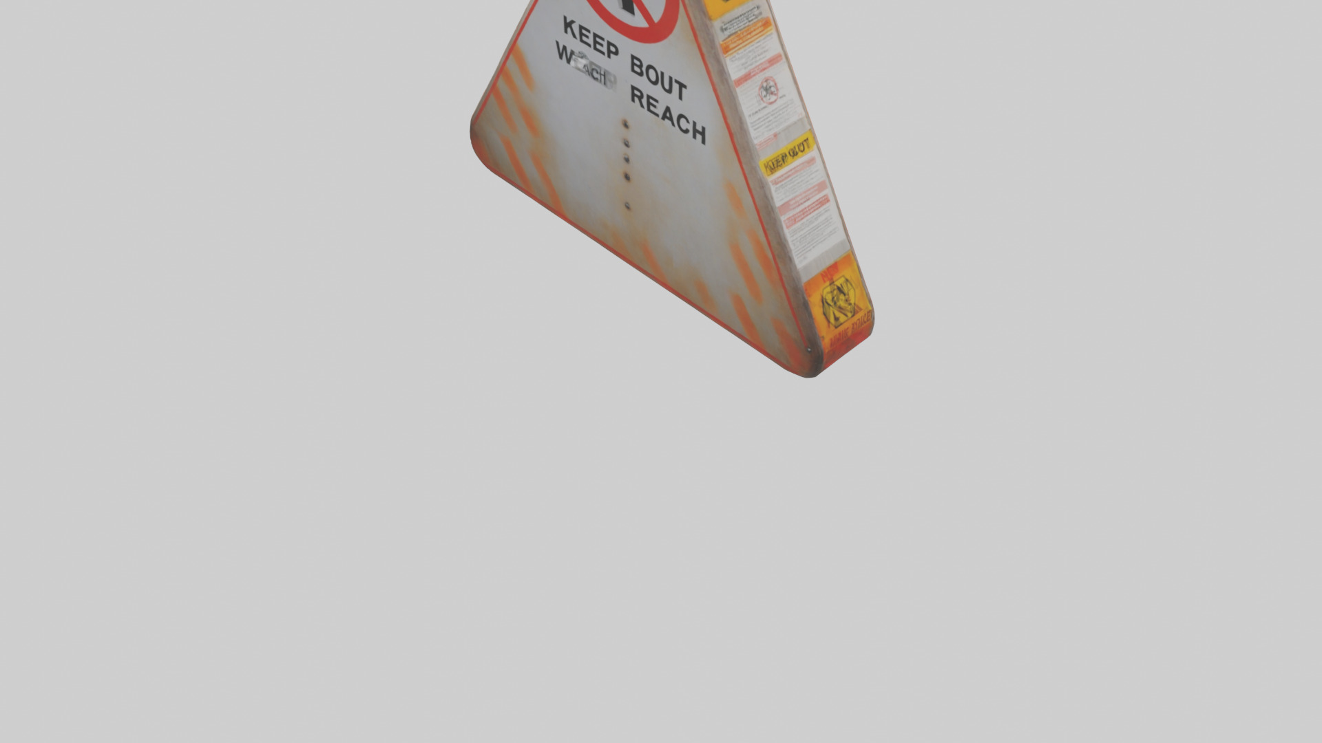 Keep Out of Reach Warning Sign model Low-poly 3D model_4
