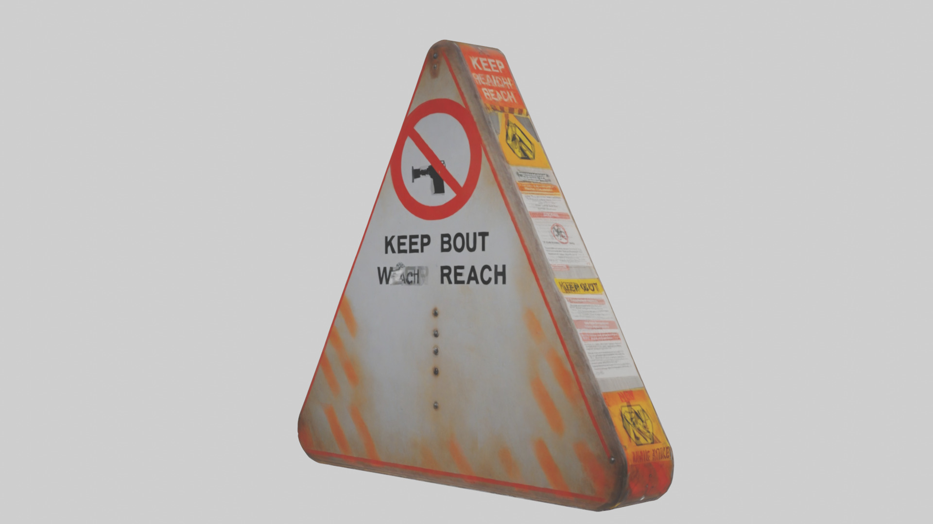 Keep Out of Reach Warning Sign model Low-poly 3D model_2