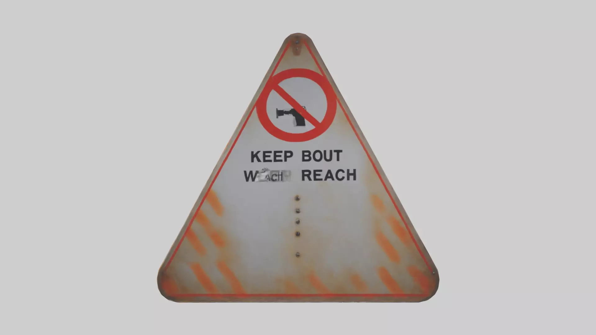 Keep Out of Reach Warning Sign model Low-poly 3D model_0