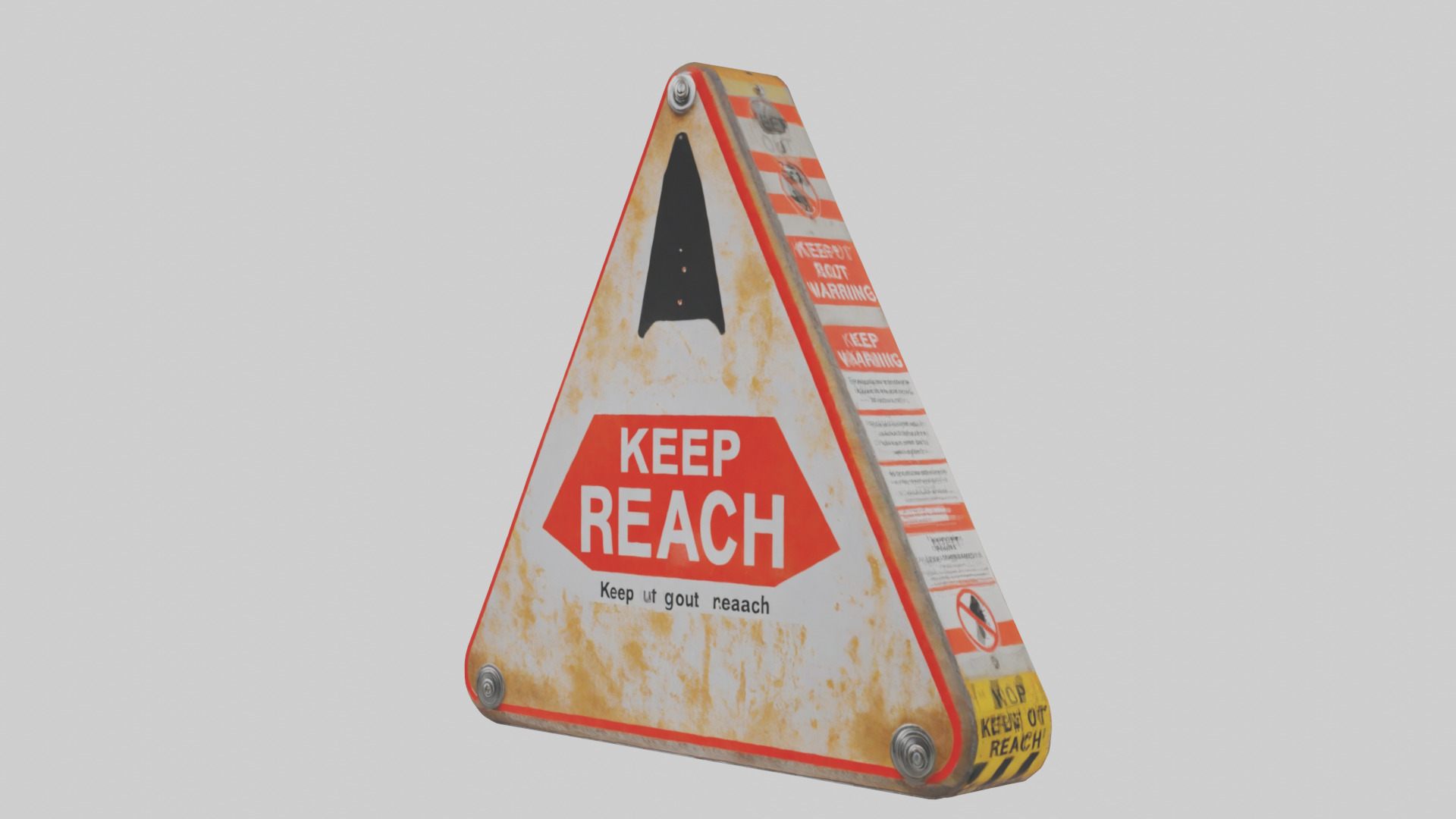 Keep Out of Reach Warning Sign model Low-poly 3D model_10