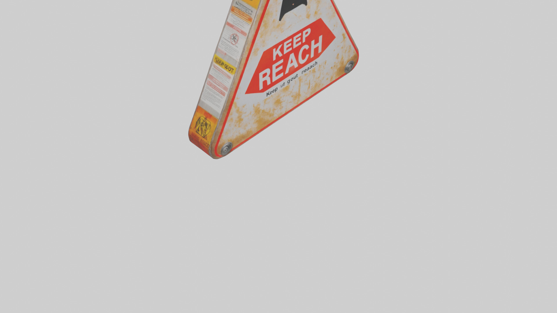 Keep Out of Reach Warning Sign model Low-poly 3D model_6