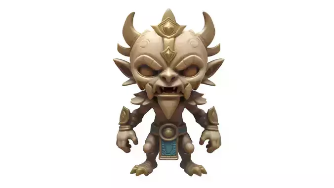 cartoon devil soldier 3D print model