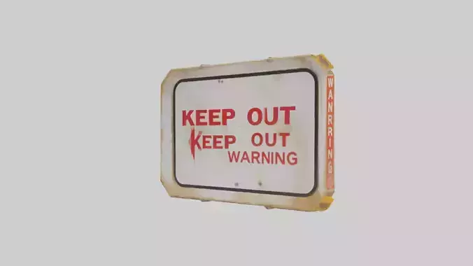 Keep Out Warning Sign model