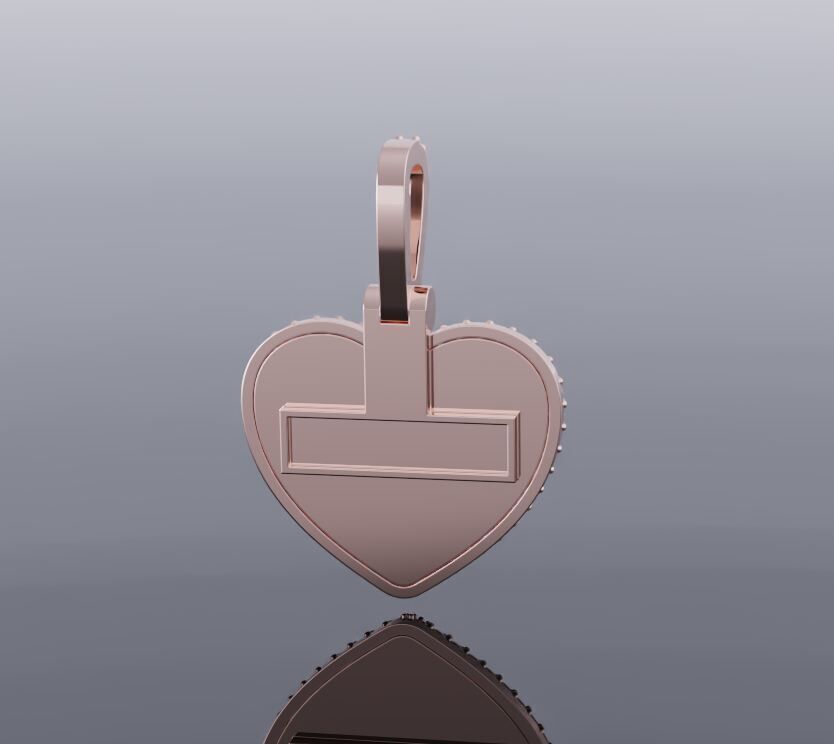 Emerald heart pendant 3D print model_4