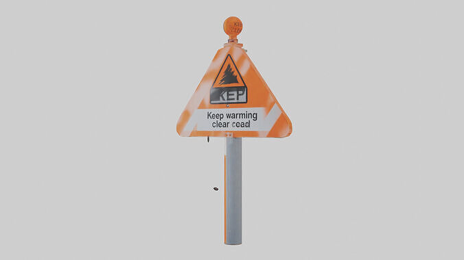 Keep Road Clear Warning Sign model Low-poly 3D model