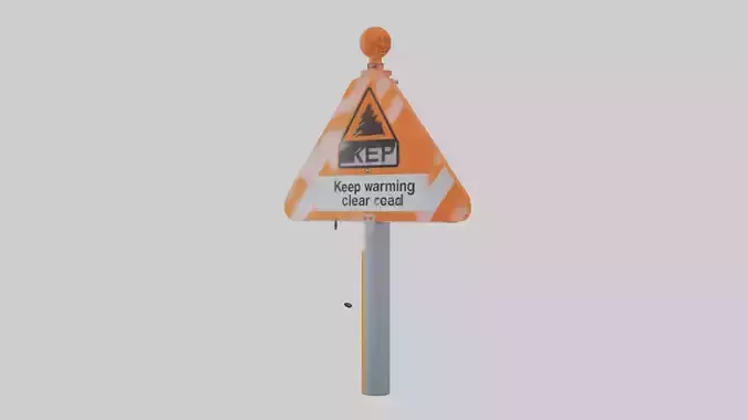 Keep Road Clear Warning Sign model