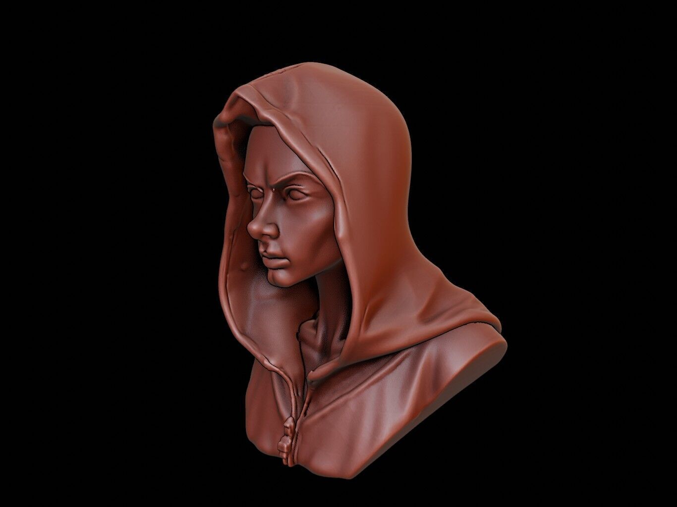 Hooded Fiend Beast Bust 3D print model_1