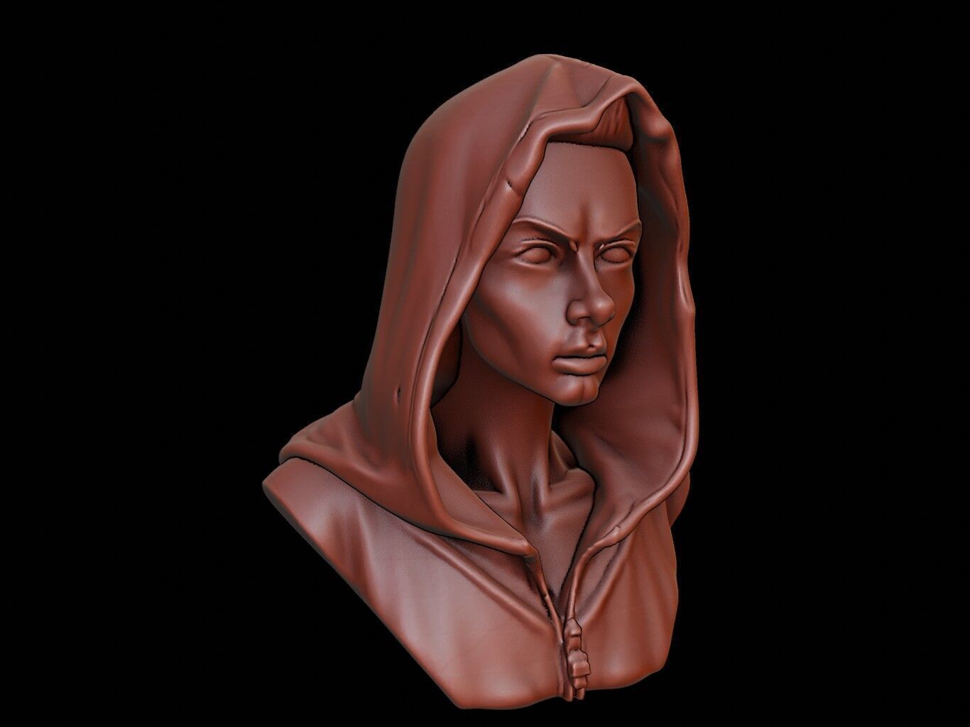 Hooded Fiend Beast Bust 3D print model_2