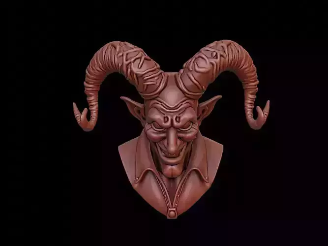 Horned Jester Beast Bust