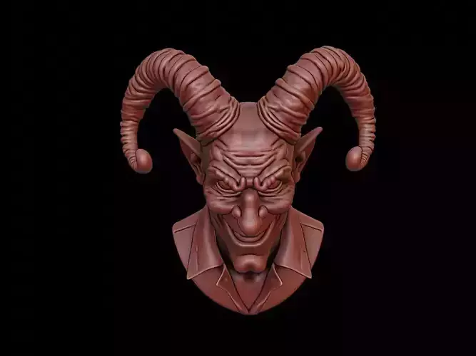 Horned Jester Beast Bust 3D print model