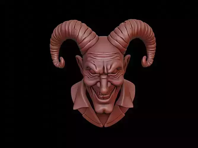 Horned Jester Beast Bust