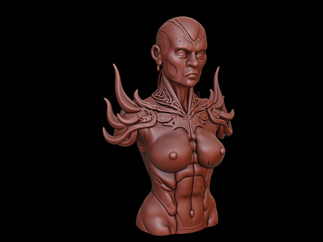 Hydra Beast Bust 3D print model_2