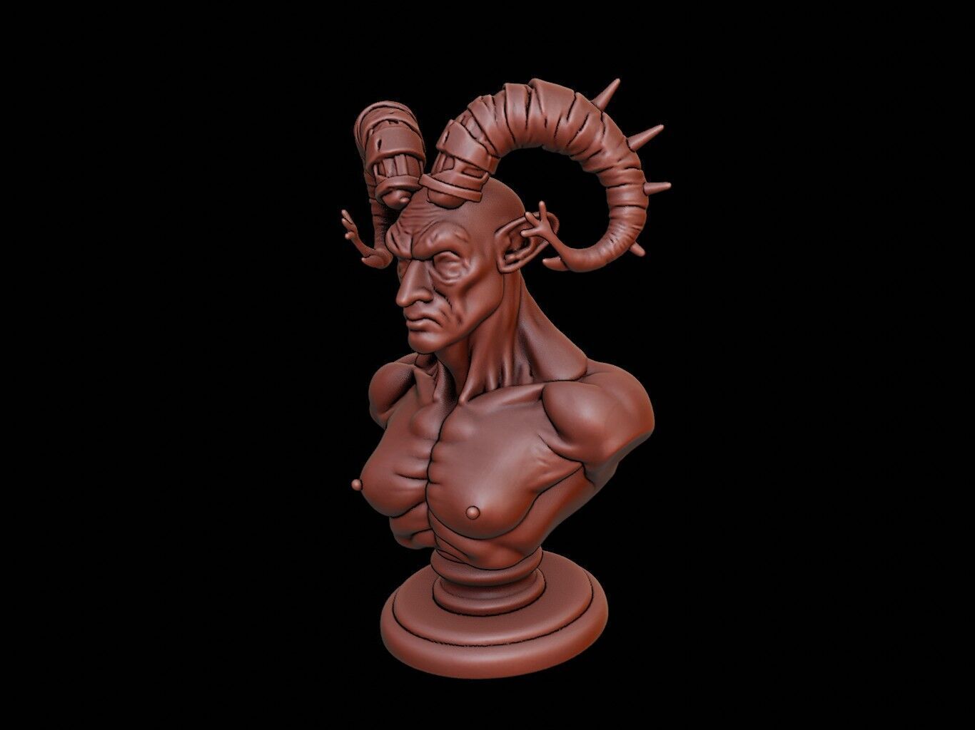 Incubus Beast Bust 3D print model_1