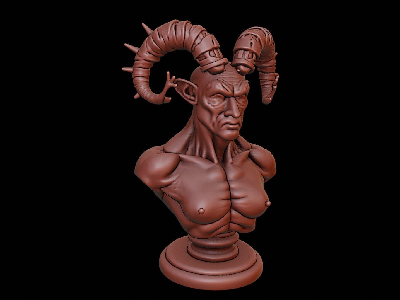 Incubus Beast Bust 3D print model_2