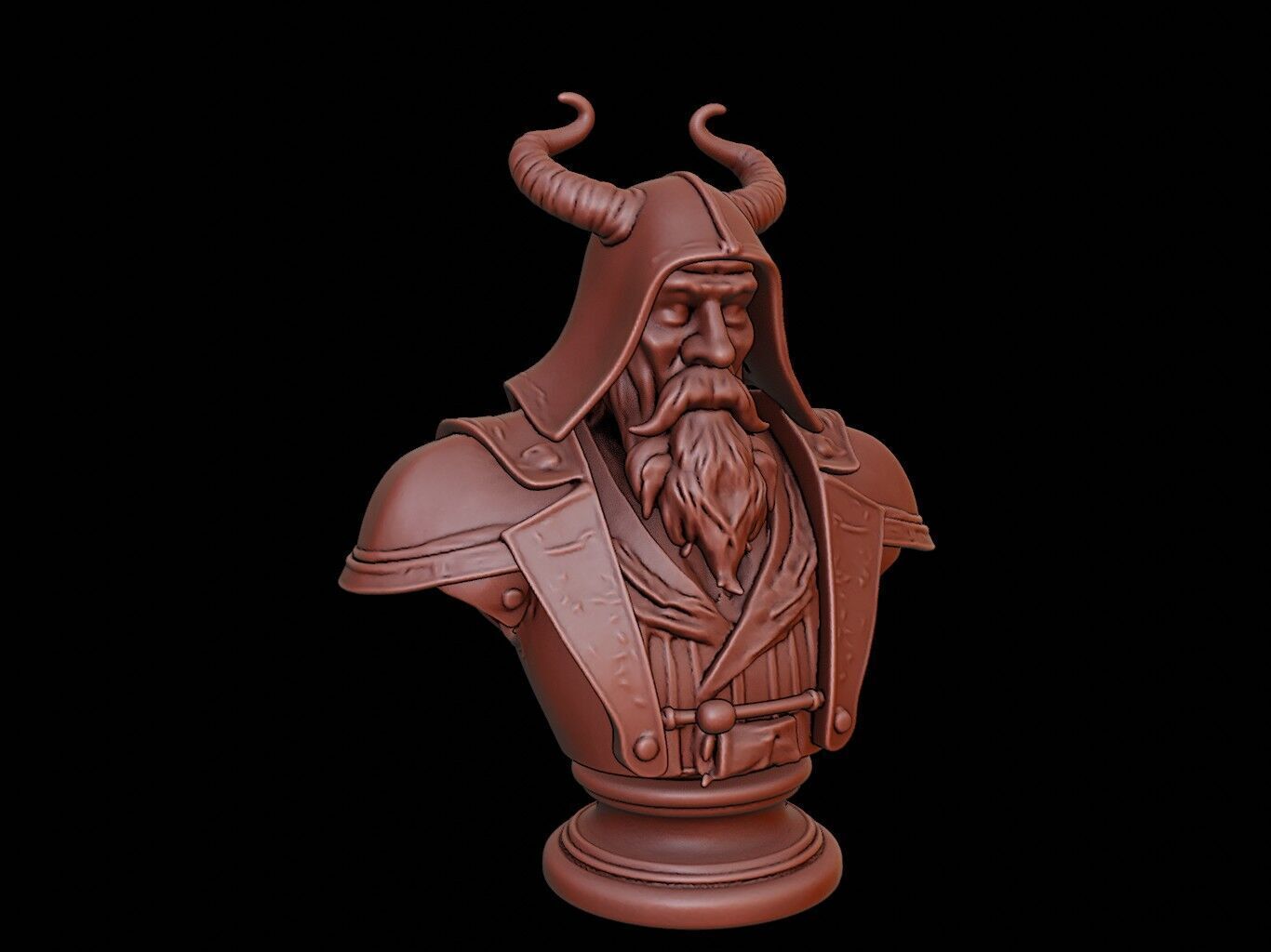 Infernal Scholar Beast Bust 3D print model_2