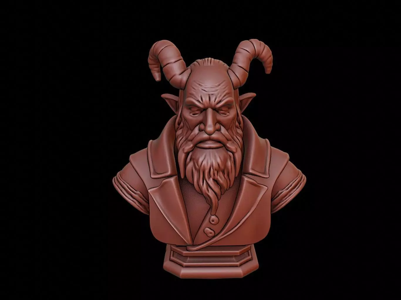 Infernal Scholar Beast Bust 3D print model_0