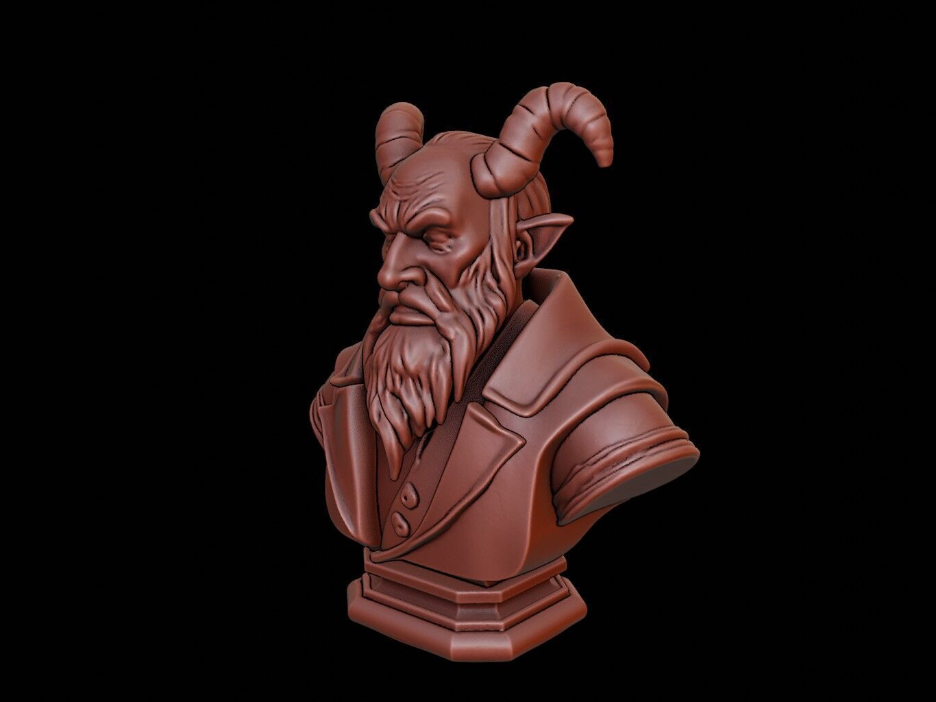 Infernal Scholar Beast Bust 3D print model_1