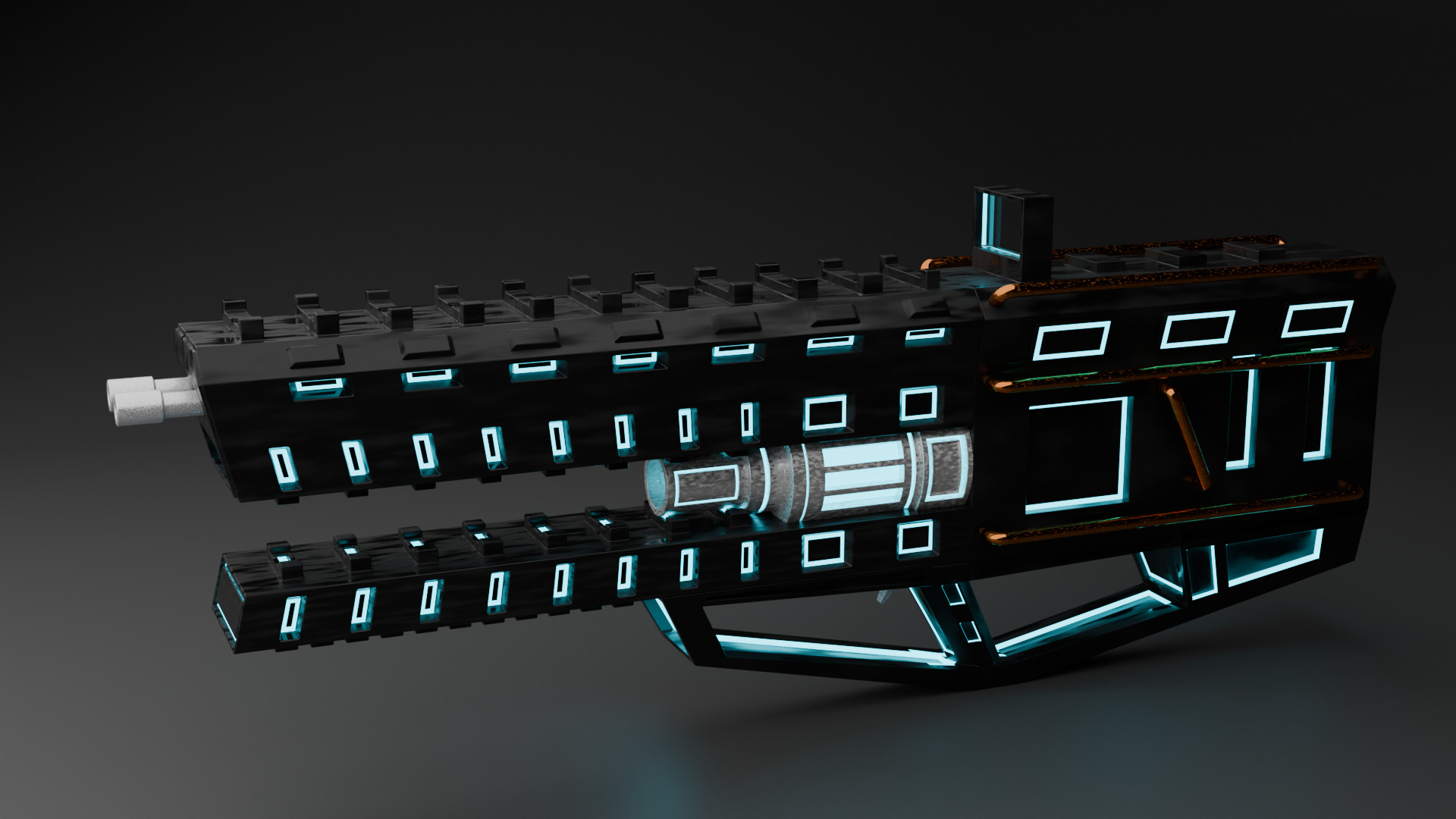 Sci Fi Rifle Low-poly 3D model_1