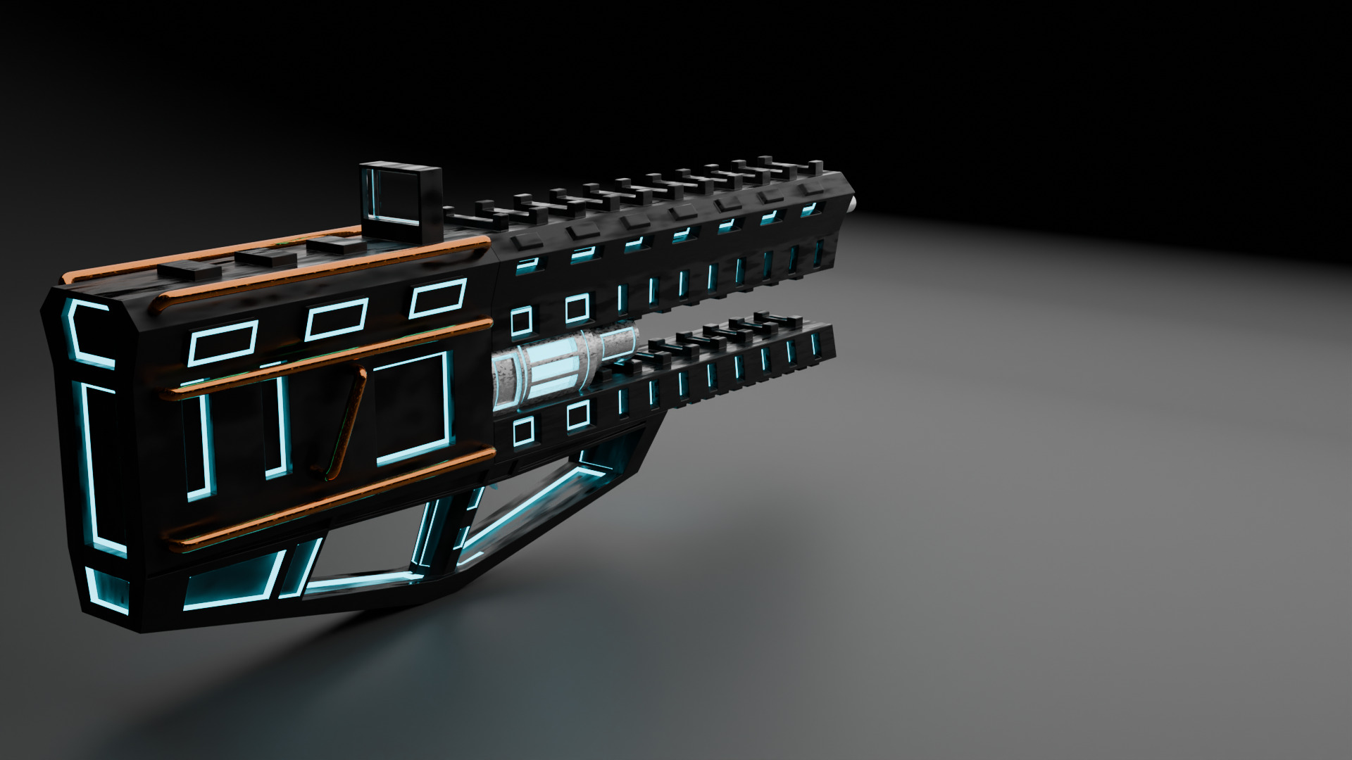 Sci Fi Rifle Low-poly 3D model_11