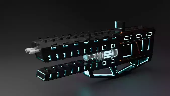 Sci Fi Rifle Low-poly 3D model