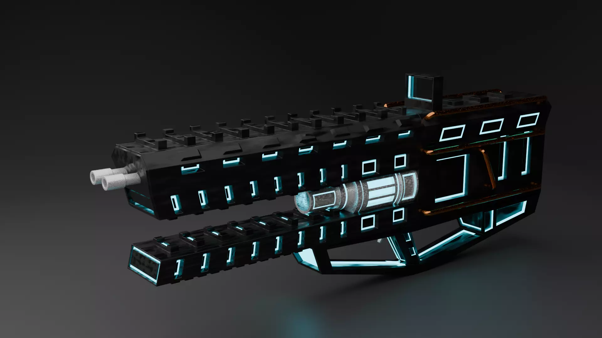 Sci Fi Rifle Low-poly 3D model_0