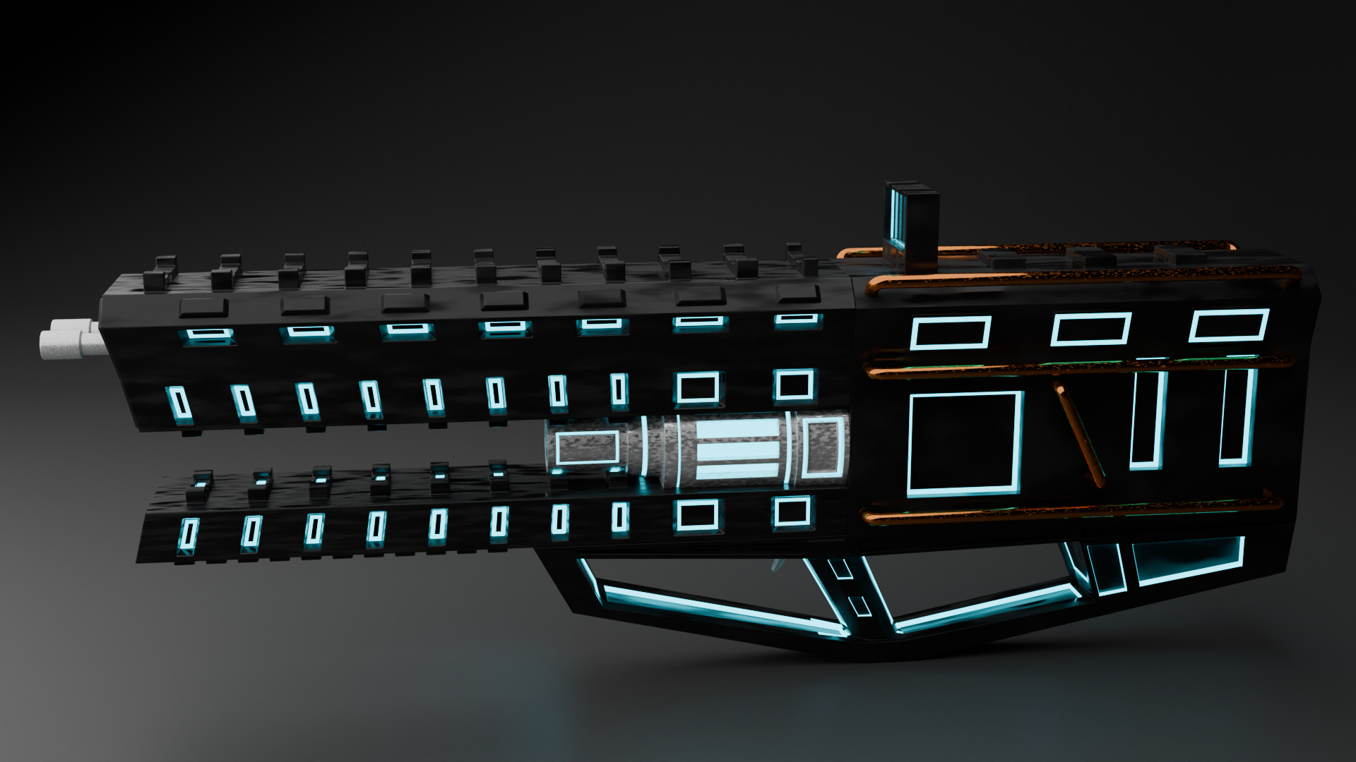 Sci Fi Rifle Low-poly 3D model_2