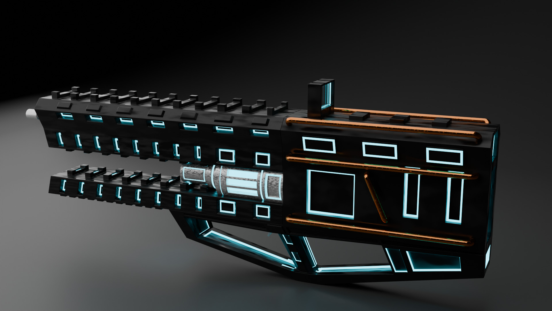 Sci Fi Rifle Low-poly 3D model_4