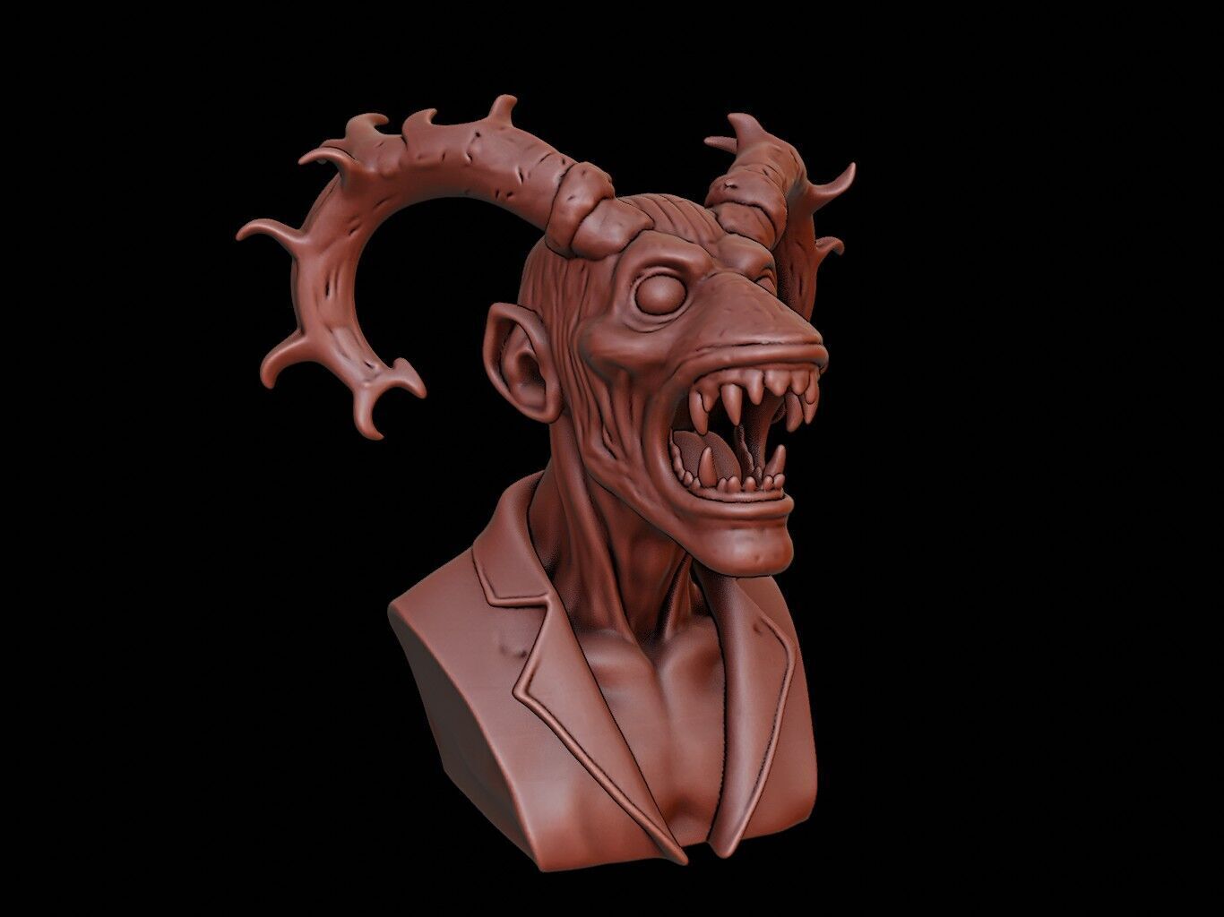 Jorogumo Beast Bust 3D print model_2