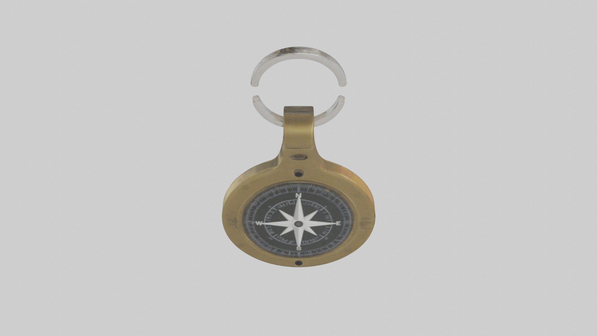 Keychain with compass model Low-poly 3D model_15