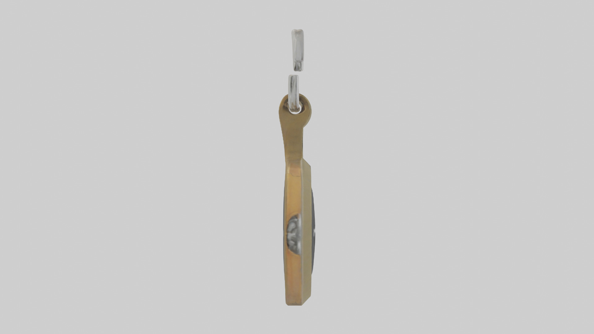 Keychain with compass model Low-poly 3D model_13