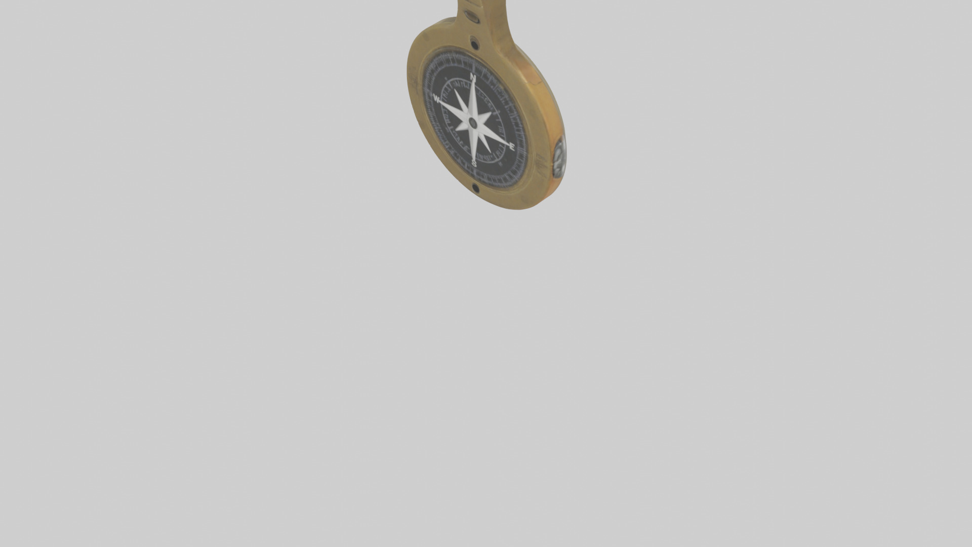 Keychain with compass model Low-poly 3D model_4