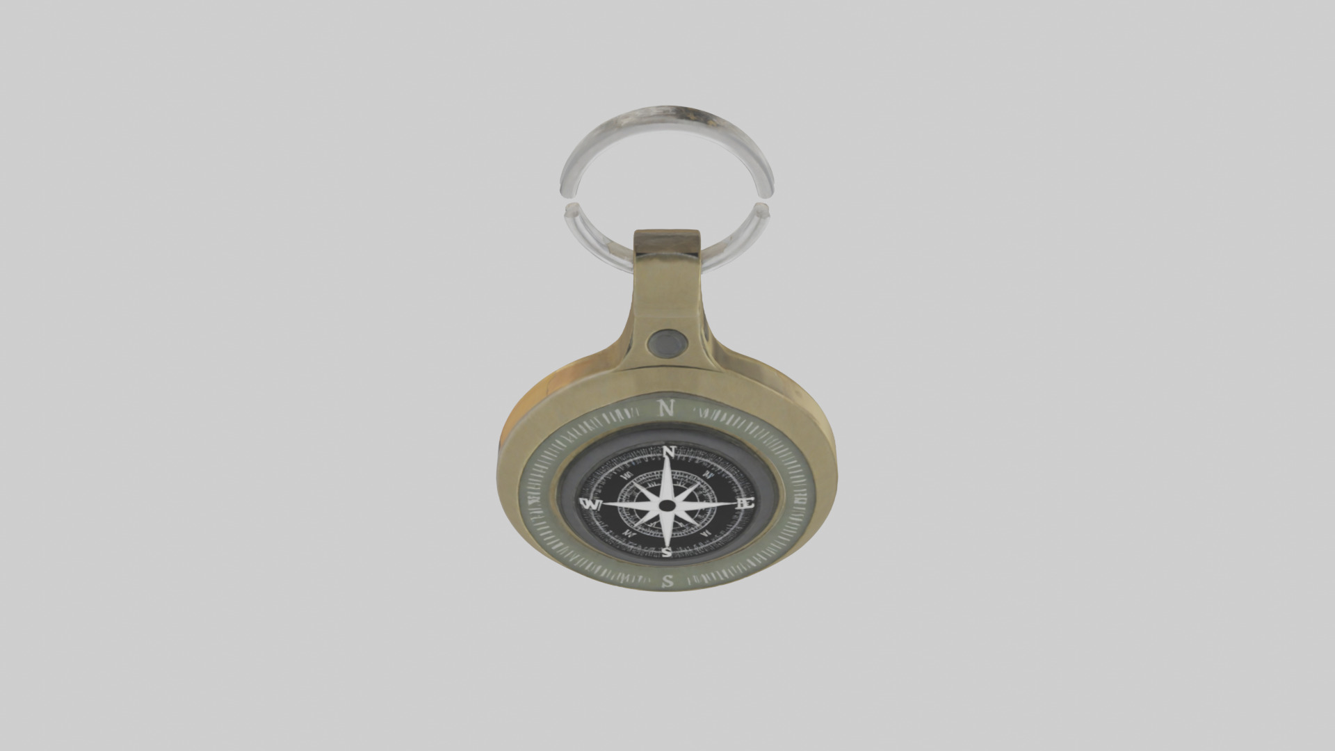 Keychain with compass model Low-poly 3D model_16