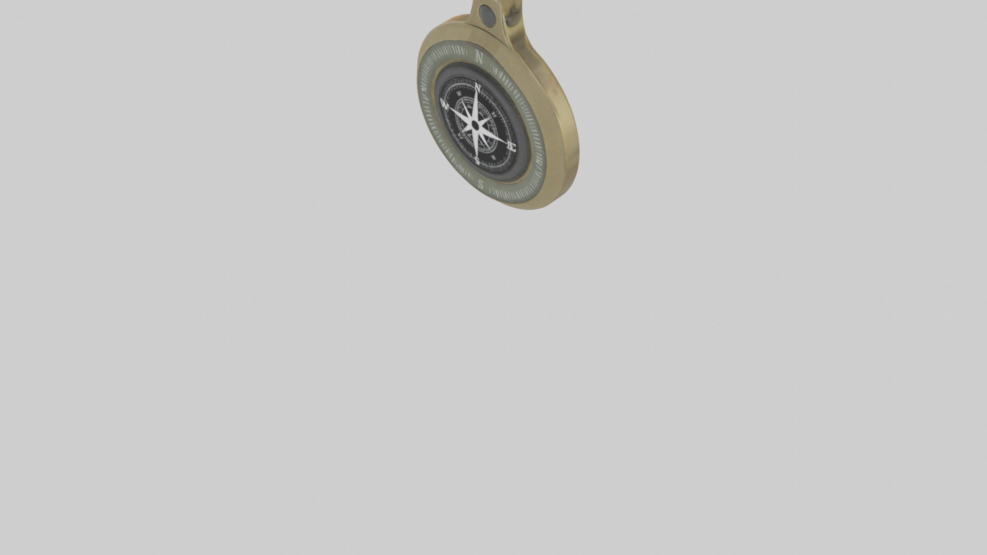 Keychain with compass model Low-poly 3D model_5