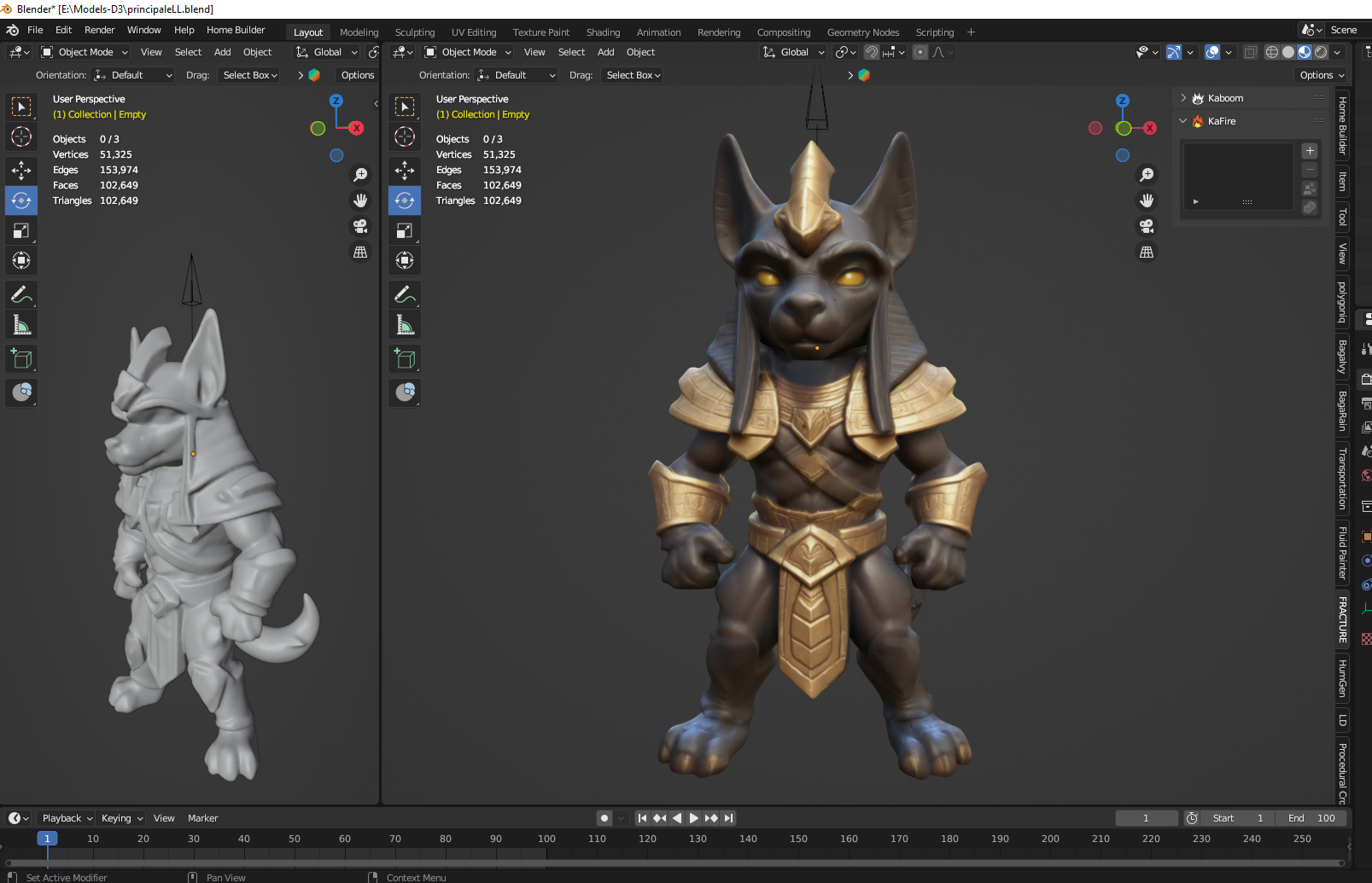 cartoon Pharaohs guard 3D print model_2