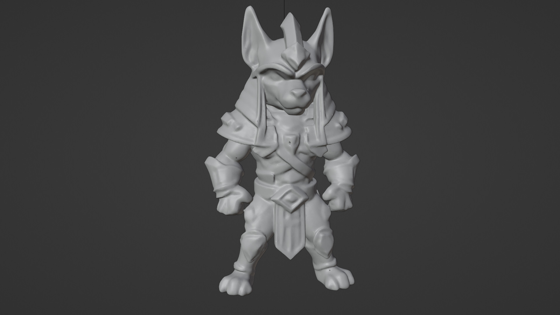 cartoon Pharaohs guard 3D print model_4