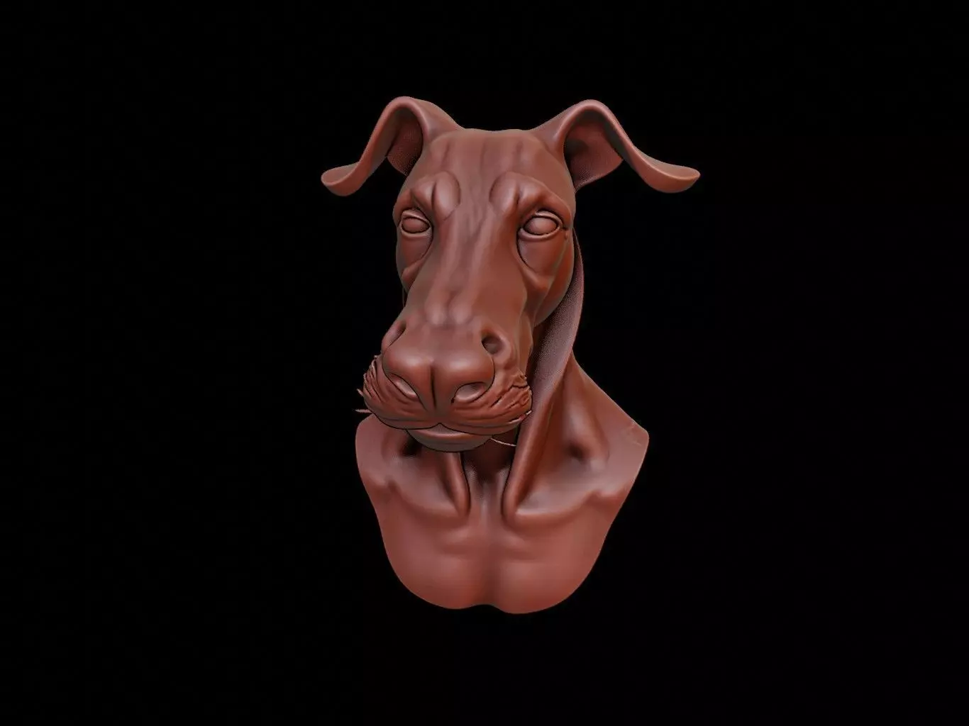Kelpie Beast Bust 3D print model_0
