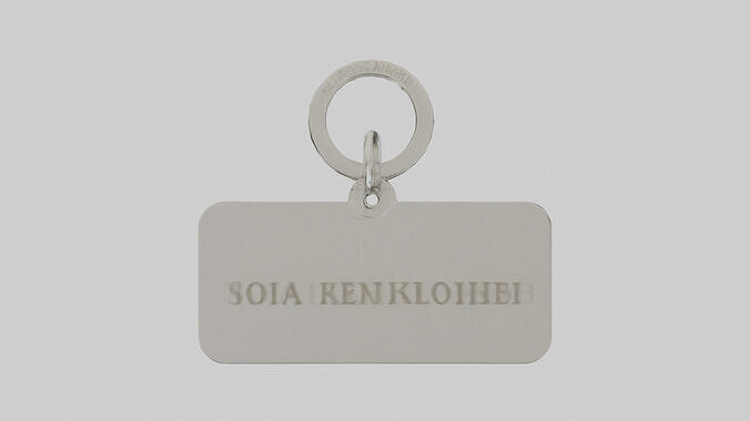 Keychain with name engraving model Low-poly 3D model